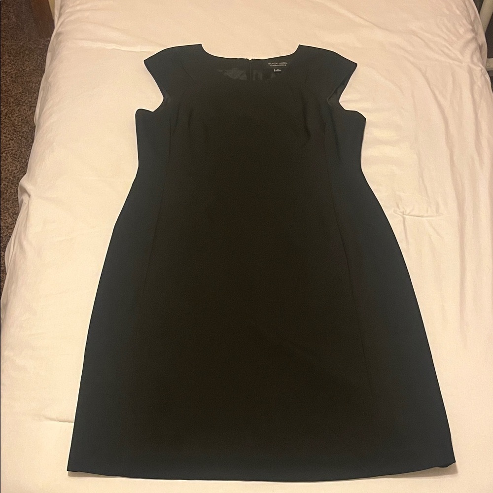 Black Label, Evan Picone Elegant Black Midi Dress,